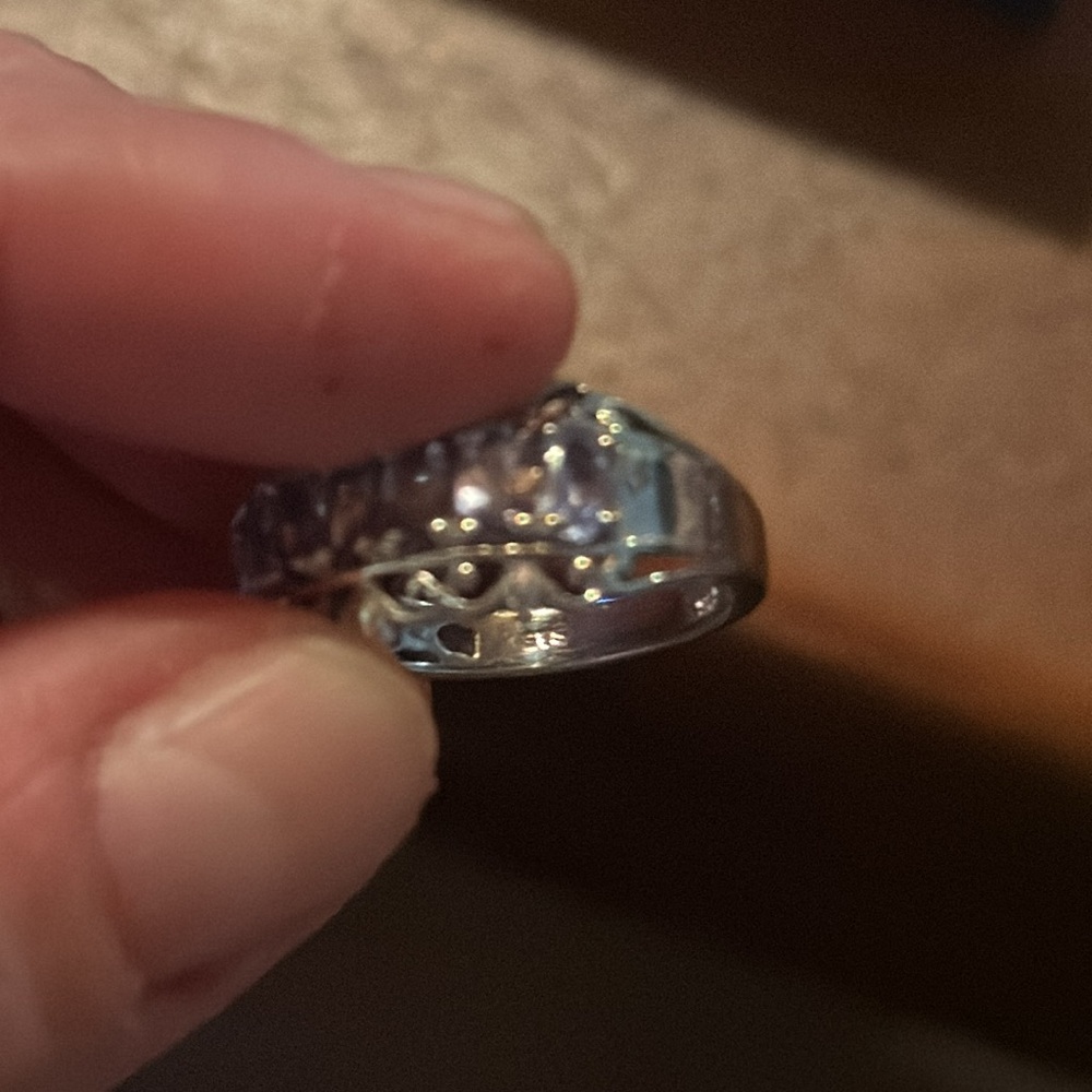 Tanzanite ring in princess cut in 925 sterling - Picture 3 of 3